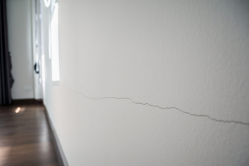 cracked on wall background close up