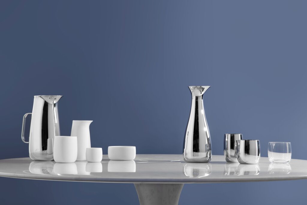 Luxurytable.cz_Norman Foster Mlecenka 0.5 ltr., Stelton, cena 1080 Kc, termosalek 670 Kc, dzban 2700 Kc, cukrenka 810 Kc-image 2
